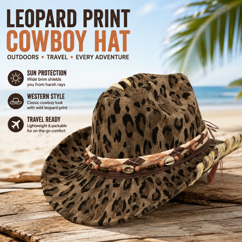 Cowboy Hat Straw - Chapéu de Cowboy Ocidental com Estampa