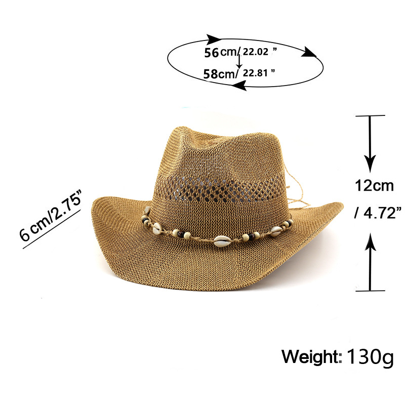 Novo chapéu de palha respiráve - Cowboy Hat Straw avaliação e preço