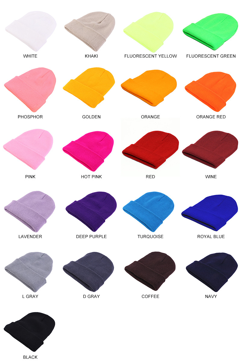 Gorro de malha de cor sólida,  - Beanie Cuffed Knit avaliação e preço