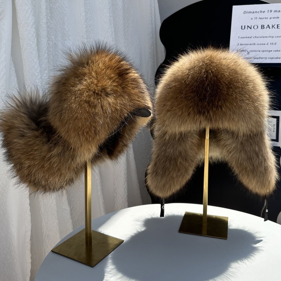 Chapéu de pele de raposa genuí - Trapper Hat Ear Flap avaliação e preço